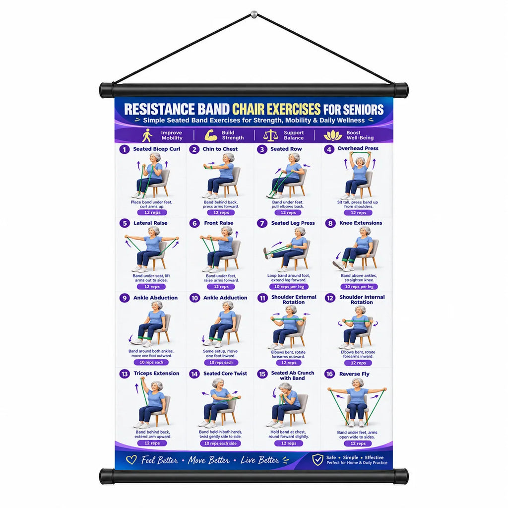 Chair Exercise Wall Chart for Seniors —(16 x 24 inches)