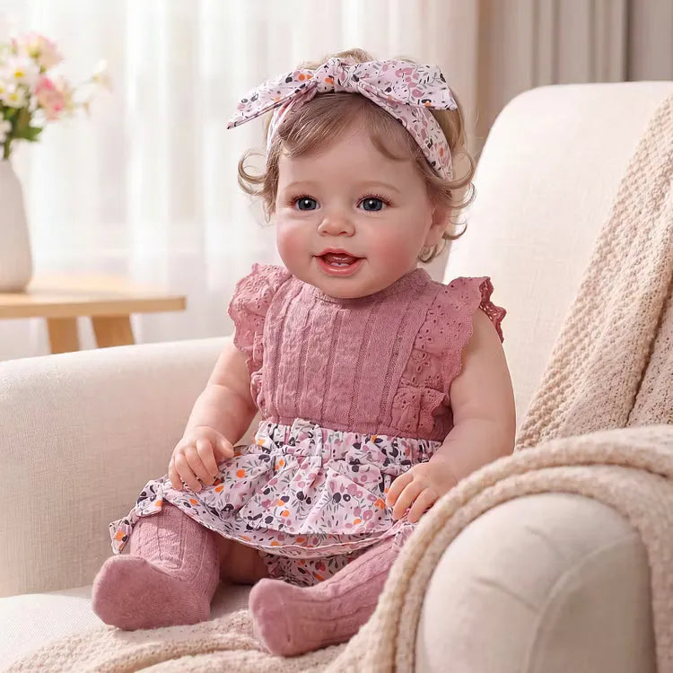 Smiling Reborn Baby Vead 20" Little Infant Girl Heartwarming Gift Timeless Emotional Moments