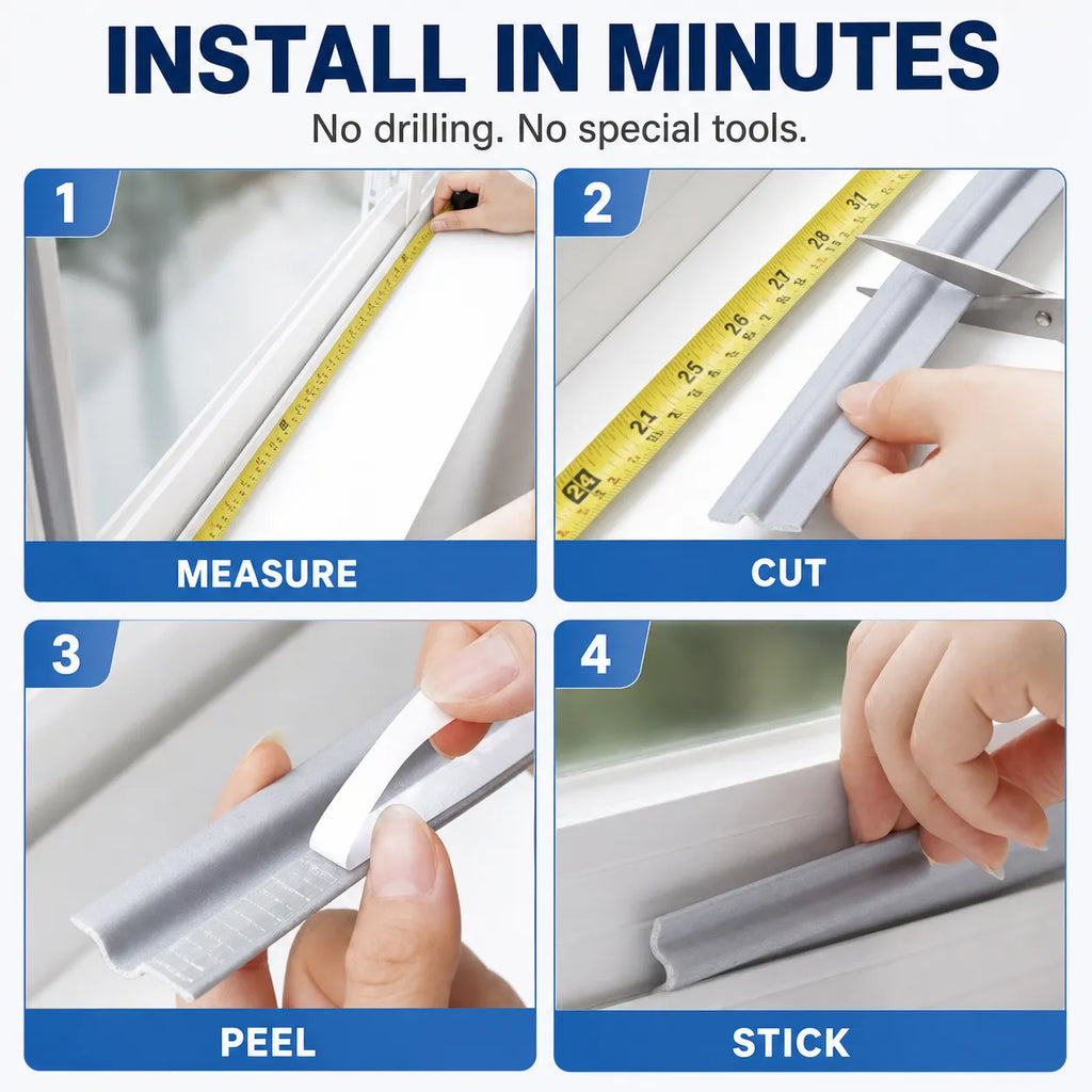 Self-Adhesive Weather Seal Strip, 5m Foam Door & Window Draft Stopper
