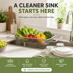 Stainless Steel Over-the-Sink Expandable Strainer Basket with Chopstick Holder