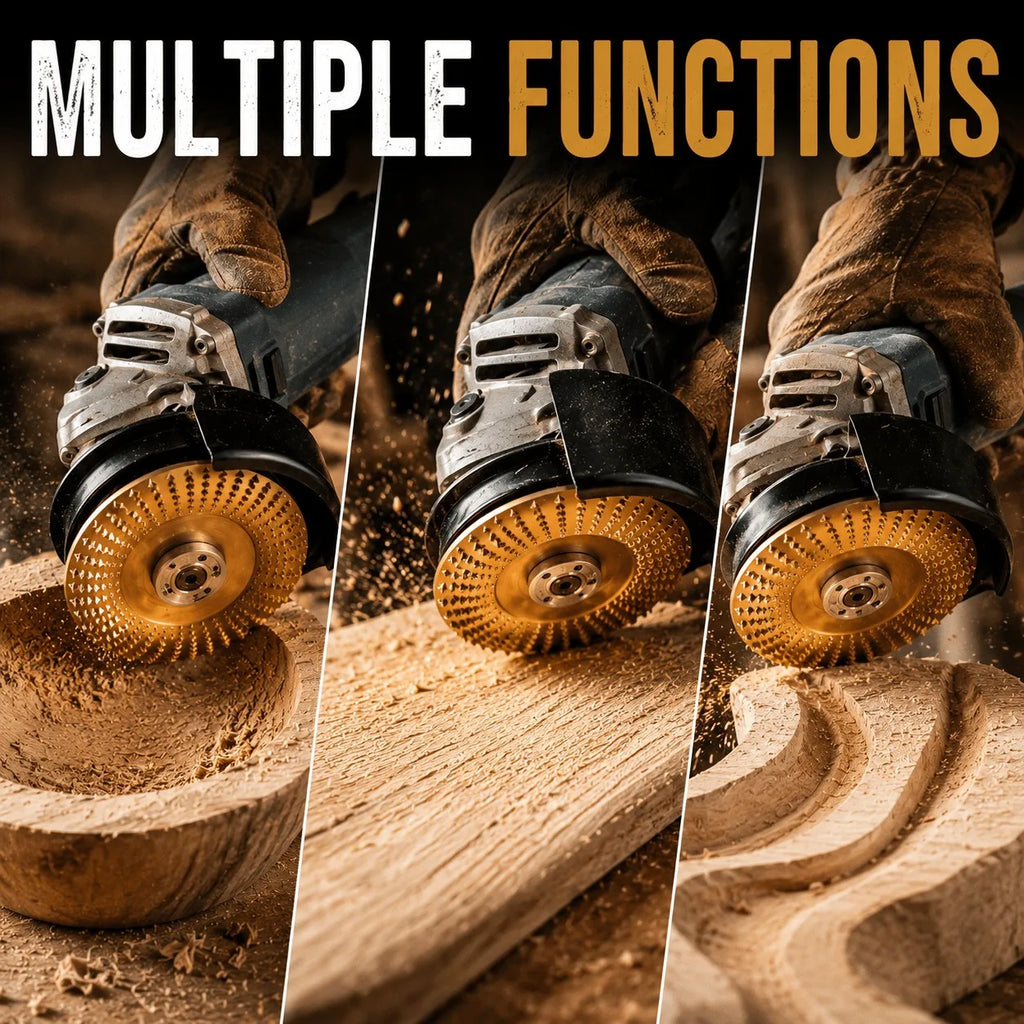 3PCS Tungsten Carbide Wood Carving Disc Set for Angle Grinders（Flat, curved, and inclined surfaces）