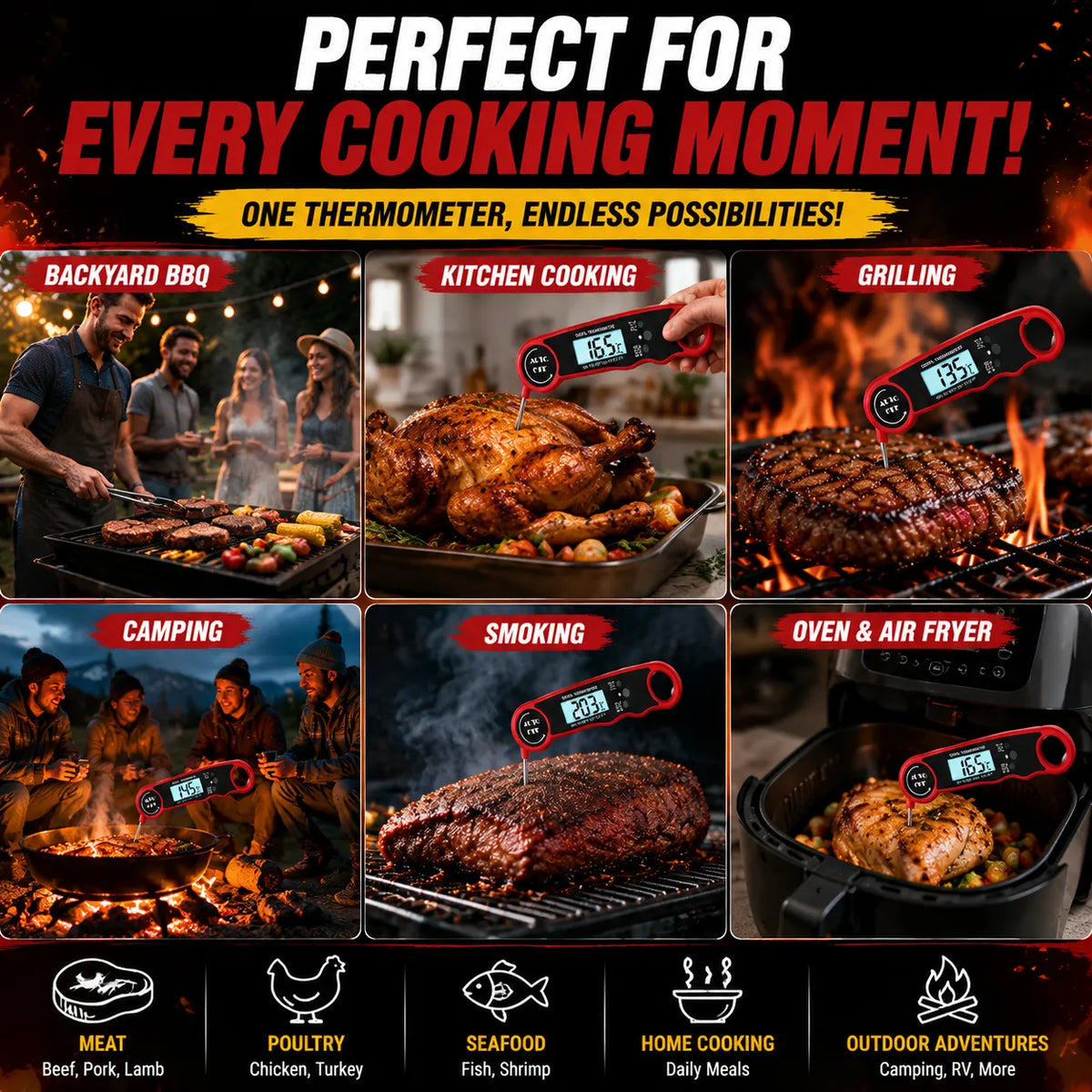 Instant-Read Digital Meat Thermometer (Dual Probe)