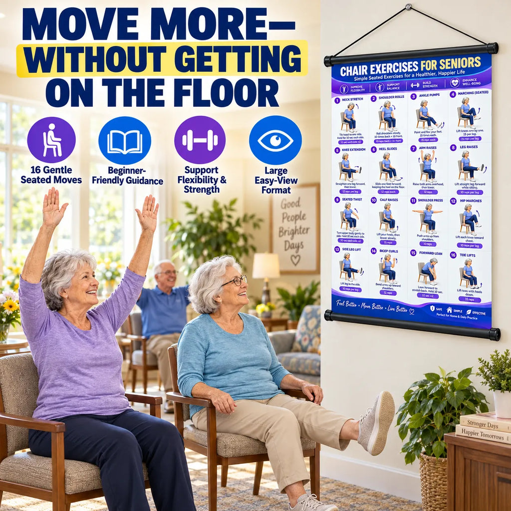 Chair Exercise Wall Chart for Seniors —(16 x 24 inches)