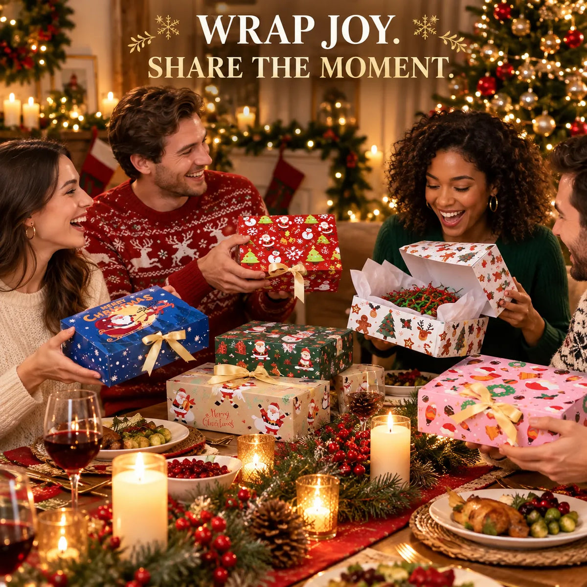 🎄Christmas Square Ribbon Gift Boxes🎁