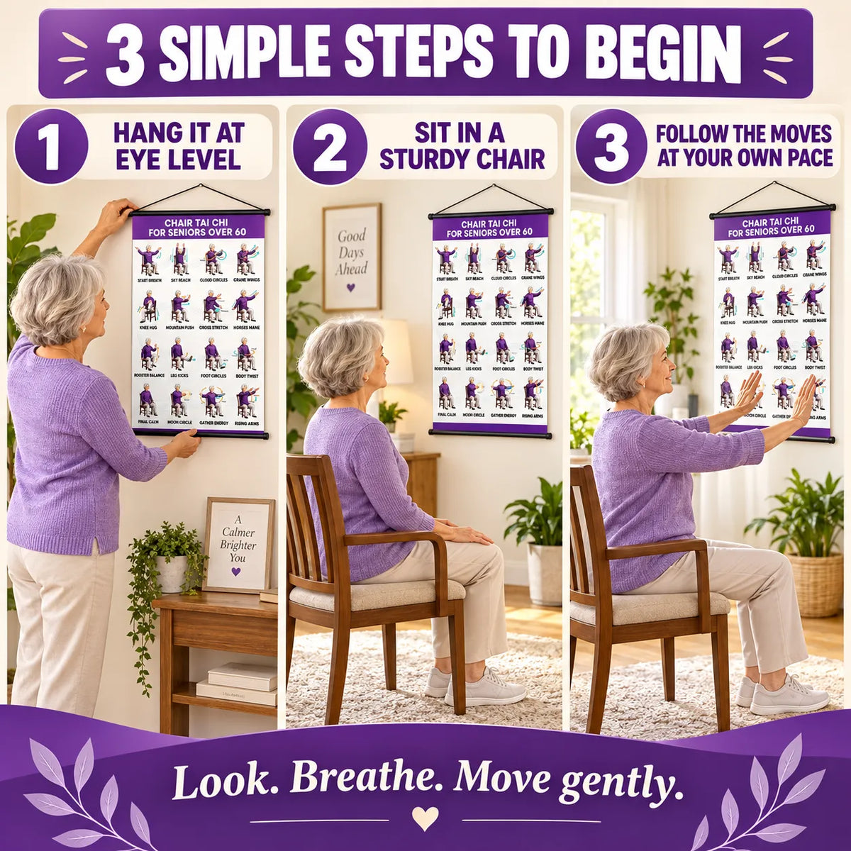 Chair Tai Chi Training Wall Chart —(16 x 24 inches)