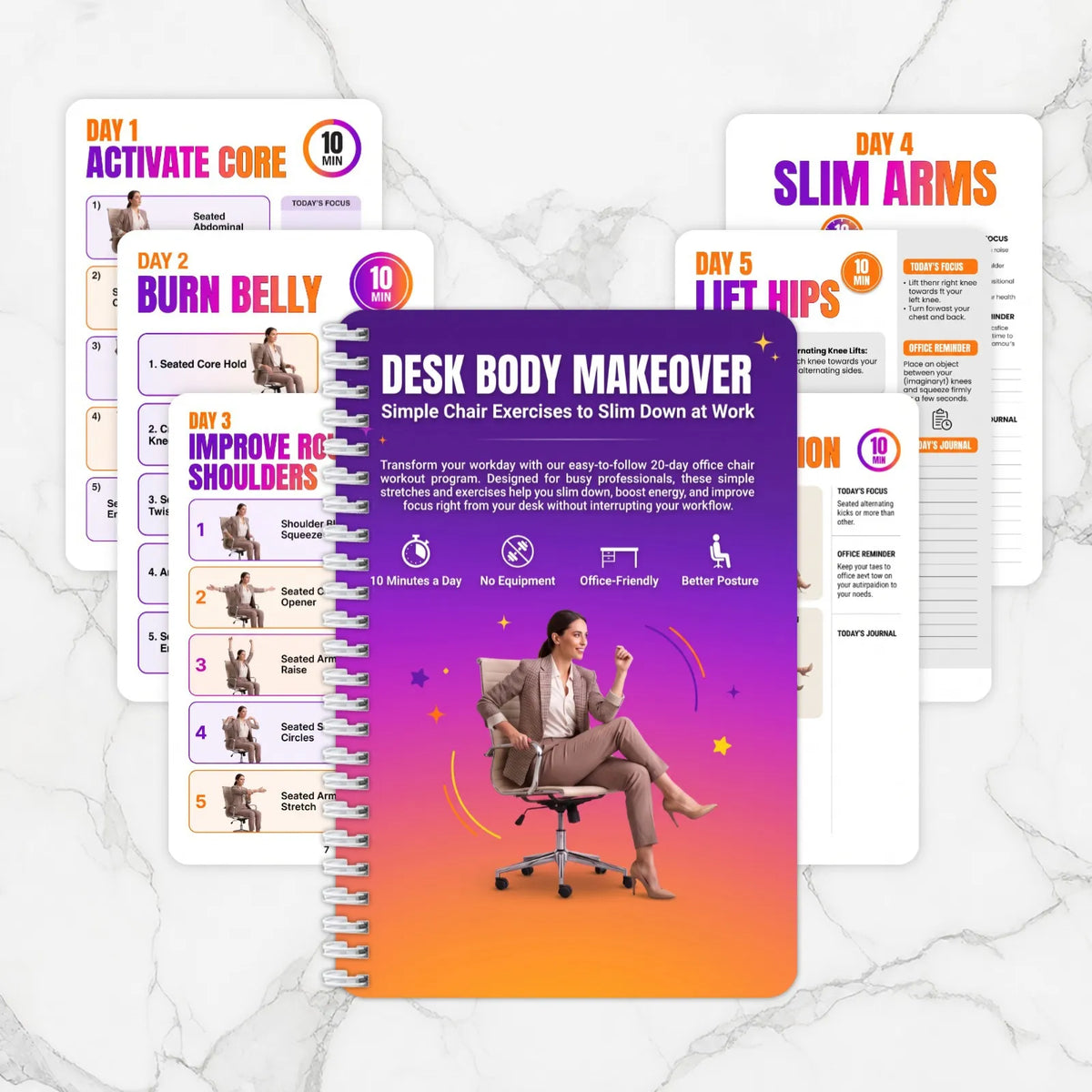 Office Chair Body Shaping Book, Gentle Everyday Movement Guide