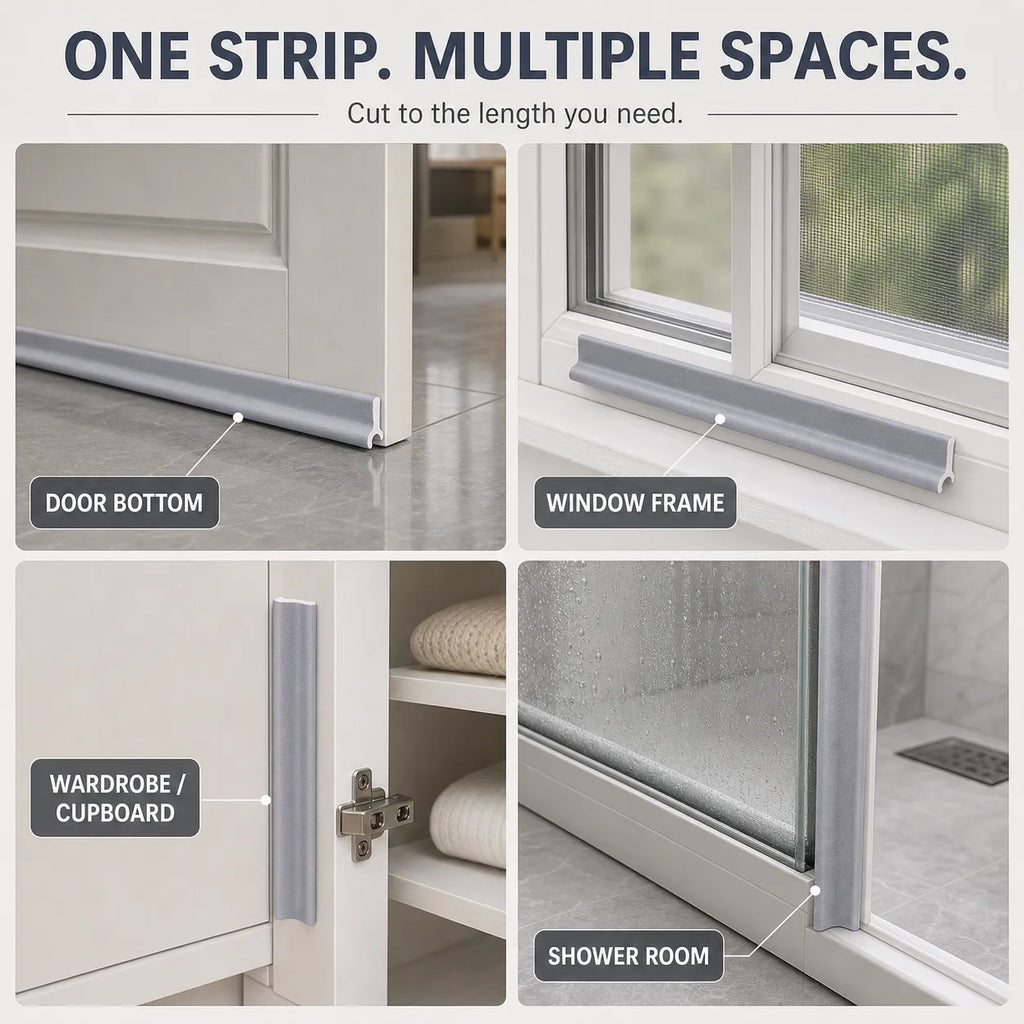 Self-Adhesive Weather Seal Strip, 5m Foam Door & Window Draft Stopper