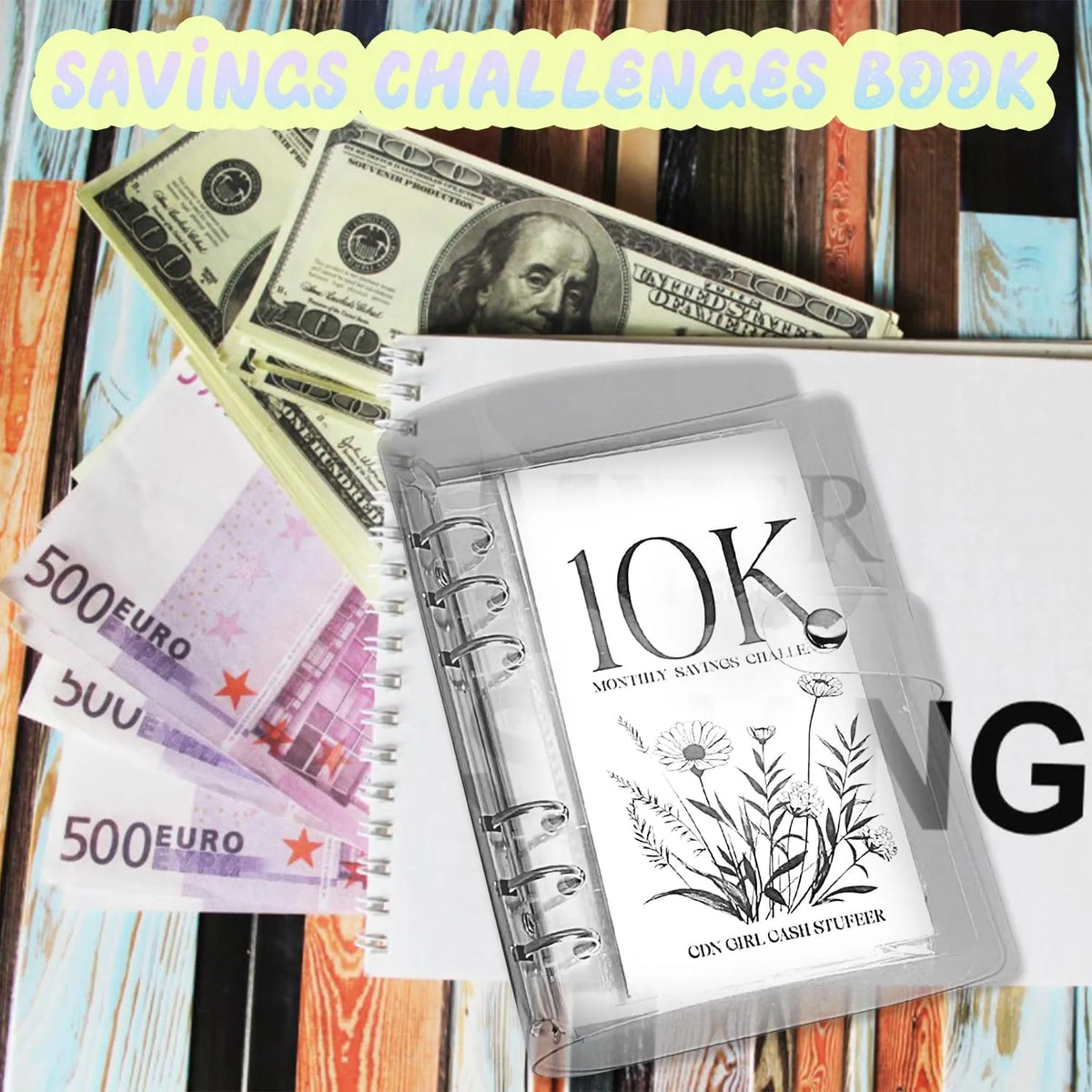 A6 12-Month Money Saving Binder — Cash Envelope Savings Challenge Planner