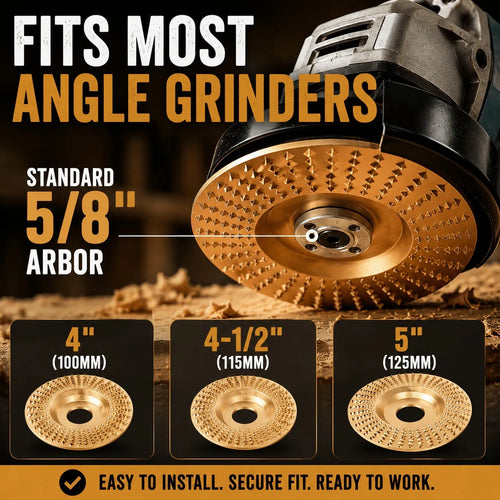 3PCS Tungsten Carbide Wood Carving Disc Set for Angle Grinders（Flat, curved, and inclined surfaces）