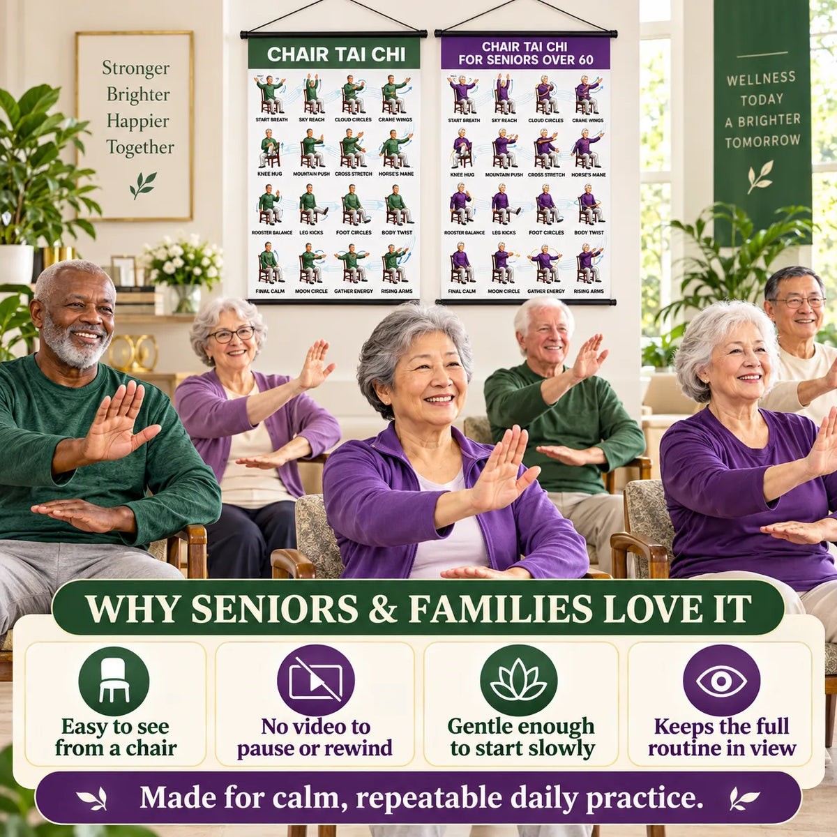 Chair Tai Chi Training Wall Chart —(16 x 24 inches)