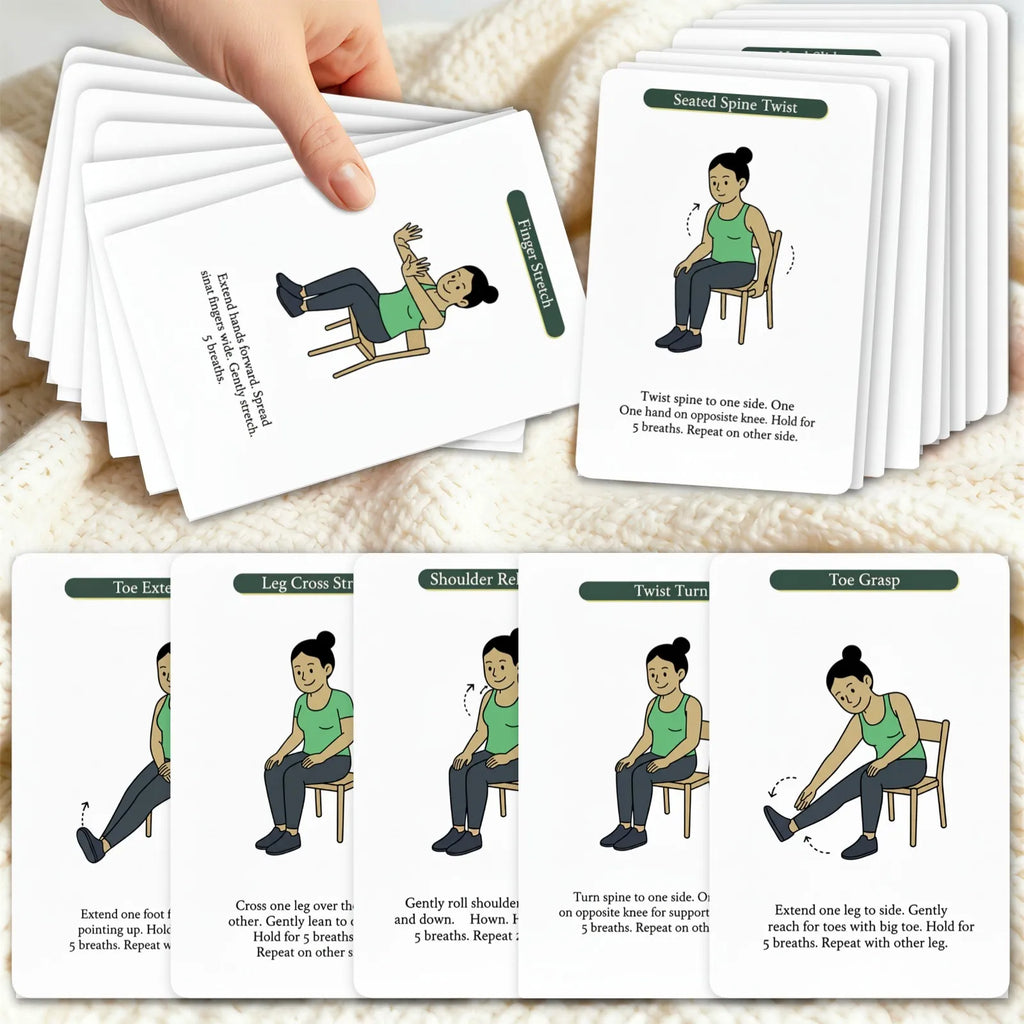 36 Portable Chair Yoga Stretch Cards