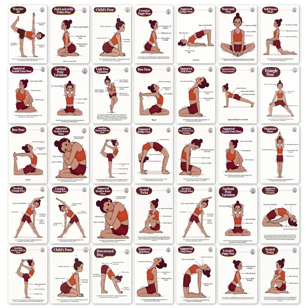36 Portable Yoga Teaching Cards