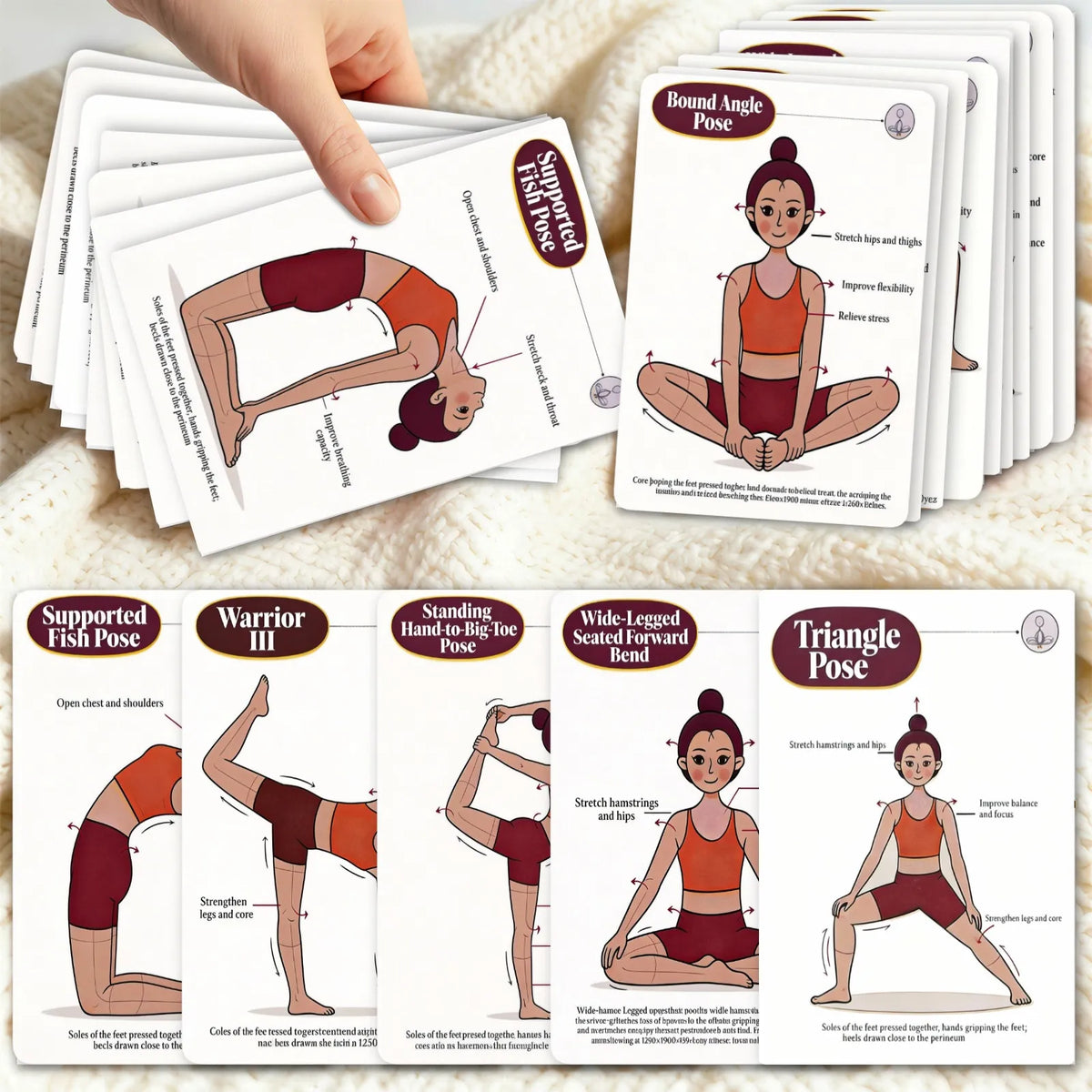 36 Portable Yoga Teaching Cards