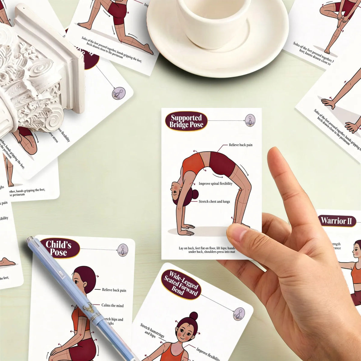36 Portable Yoga Teaching Cards