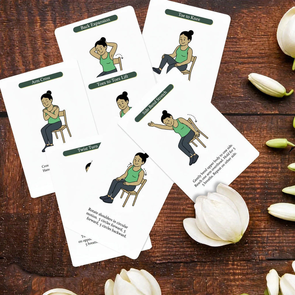 36 Portable Chair Yoga Stretch Cards