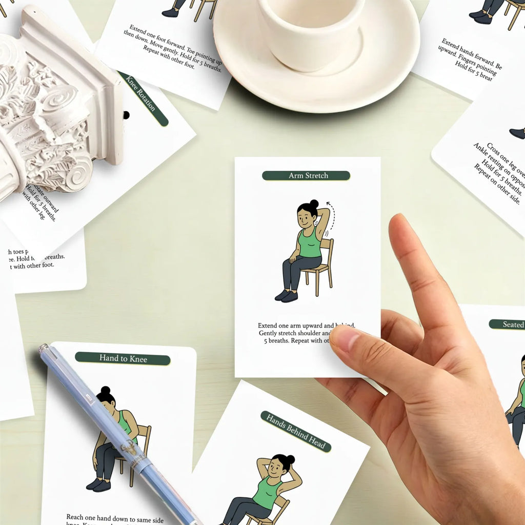 36 Portable Chair Yoga Stretch Cards