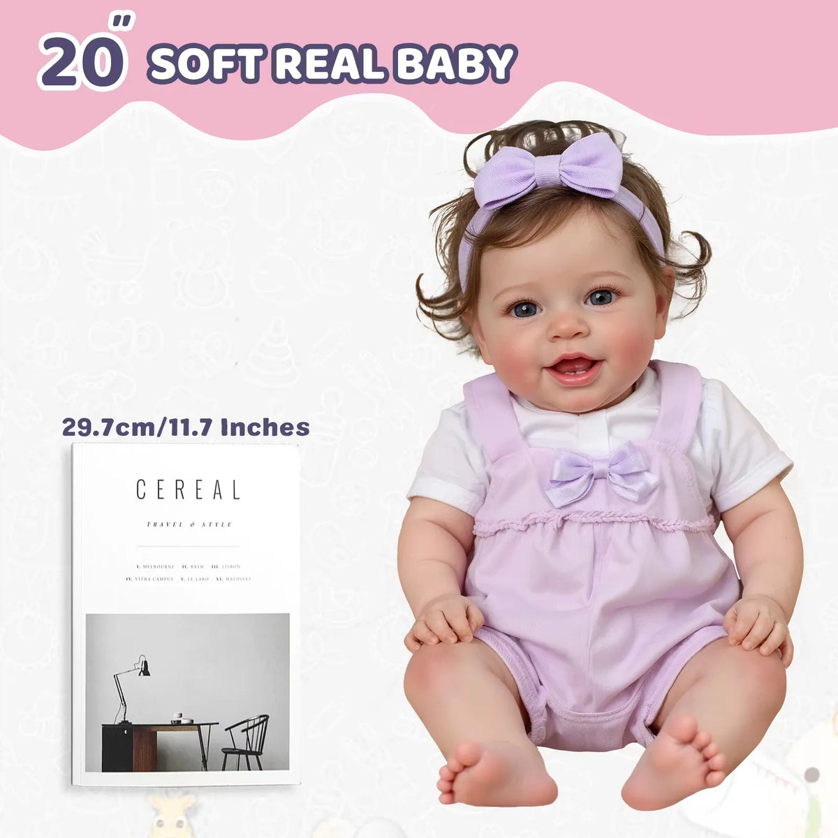 Smiling Reborn Baby Vead 20" Little Infant Girl Heartwarming Gift Timeless Emotional Moments