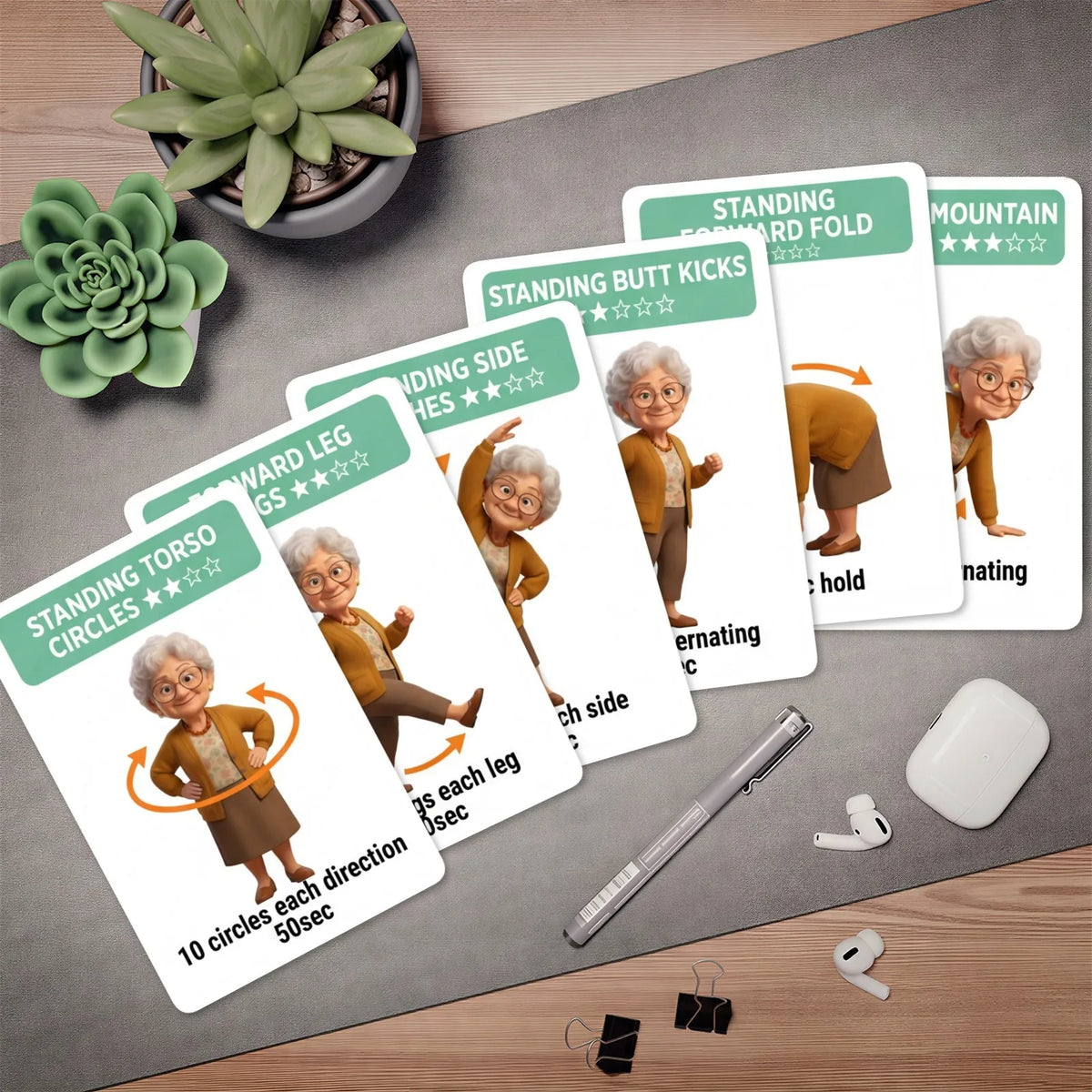 Low-Intensity Health Exercise Training Cards