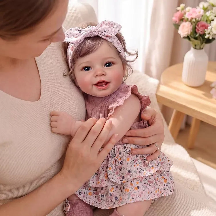 Smiling Reborn Baby Vead 20" Little Infant Girl Heartwarming Gift Timeless Emotional Moments