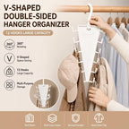 Multi-Functional V-Shaped Double Sided Hanger Storage Rack