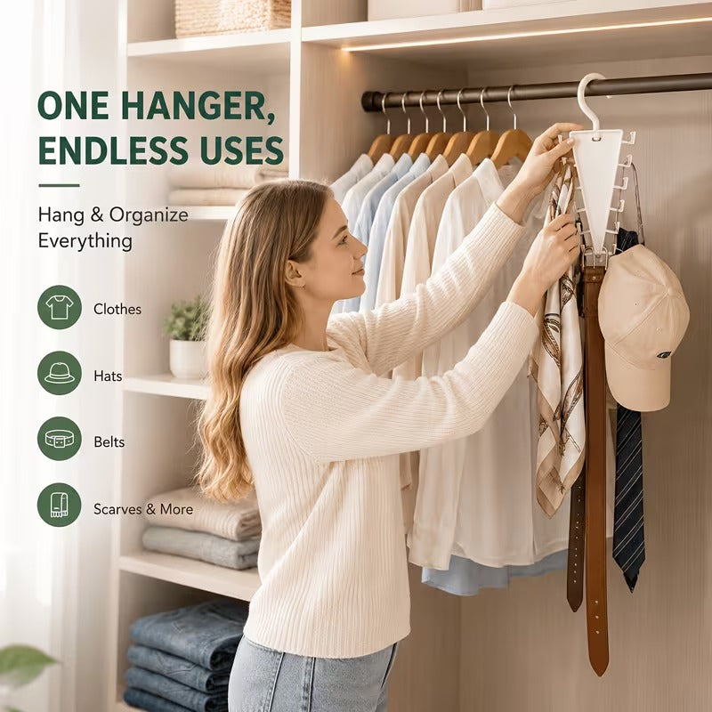 Multi-Functional V-Shaped Double Sided Hanger Storage Rack