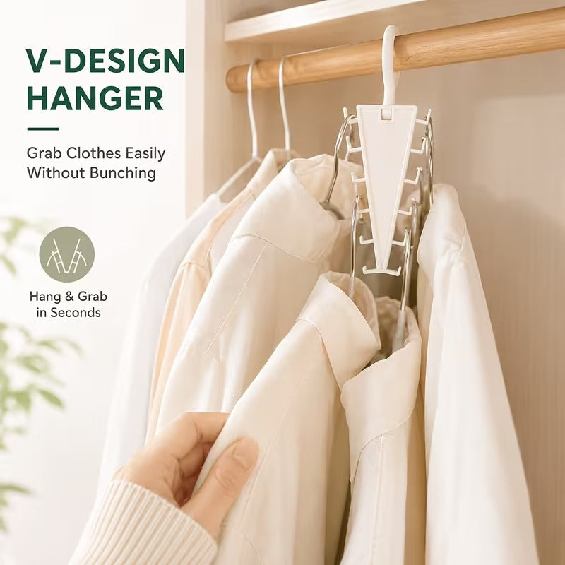 Multi-Functional V-Shaped Double Sided Hanger Storage Rack
