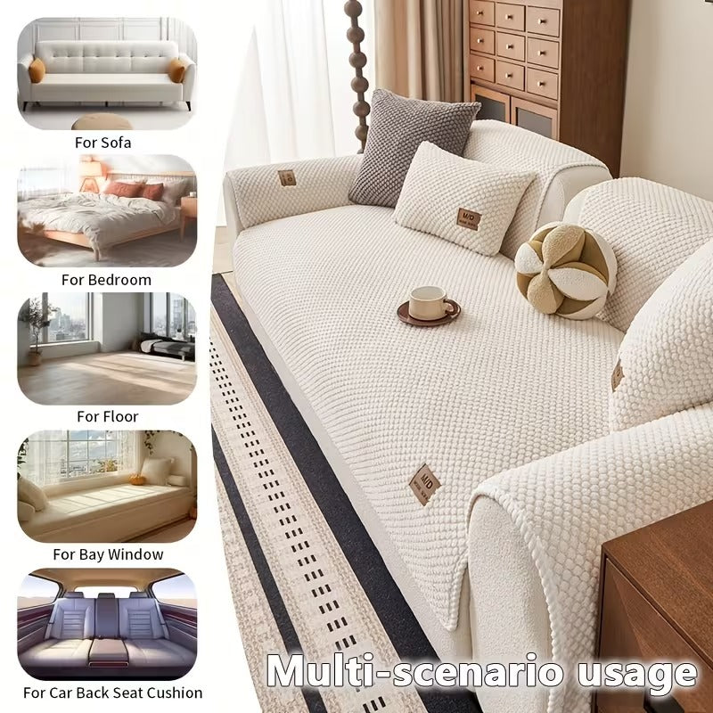 Plush Fleece Sofa Cushion Cover-Cushions not included.