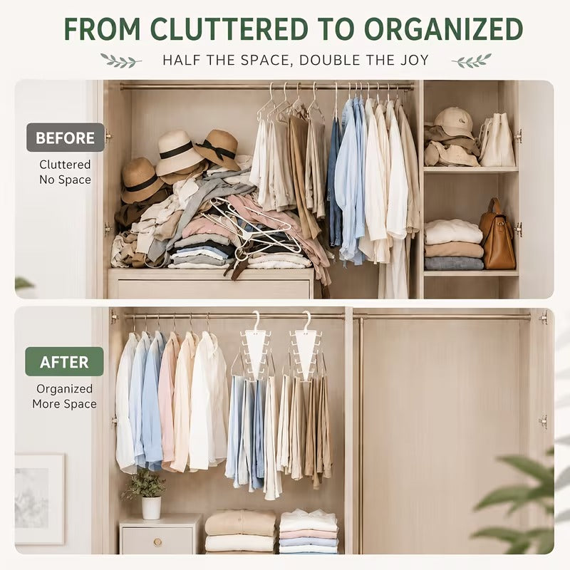 Multi-Functional V-Shaped Double Sided Hanger Storage Rack