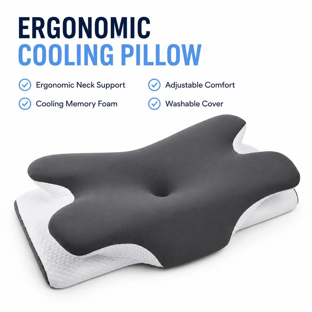 All-in-One Memory Foam Support Pillow – For Neck, Back & Travel