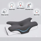 All-in-One Memory Foam Support Pillow – For Neck, Back & Travel