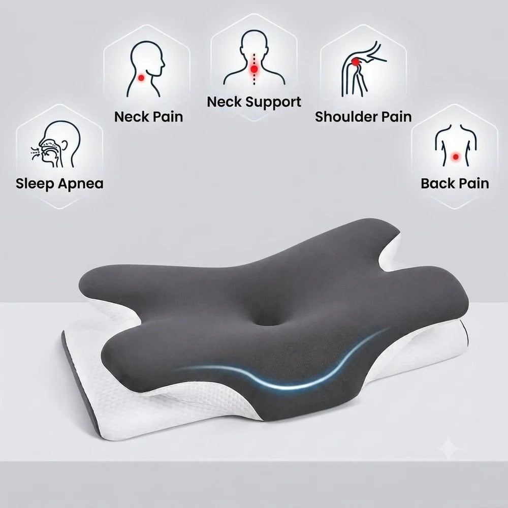 All-in-One Memory Foam Support Pillow – For Neck, Back & Travel