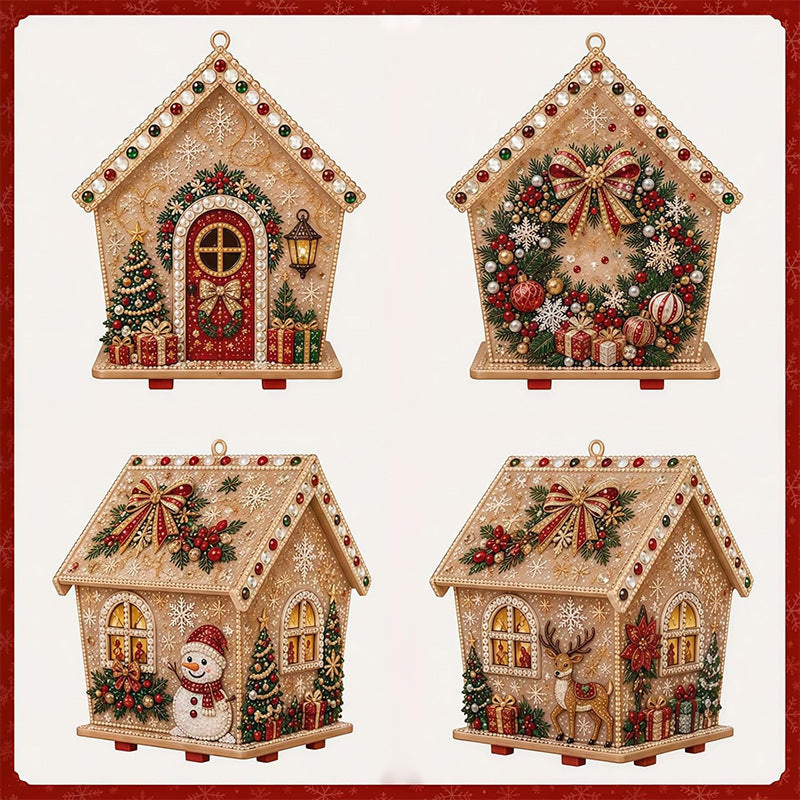 Christmas Diamond Painting Wooden House Kit 3
