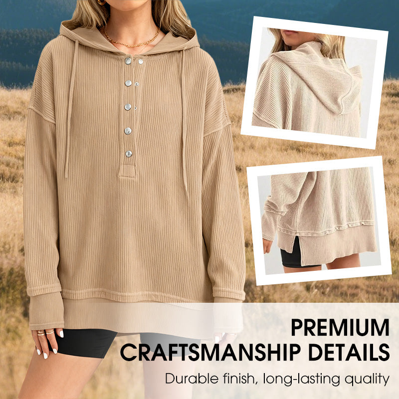 Women's Fashion V-Neck Long Sleeve Hoodie