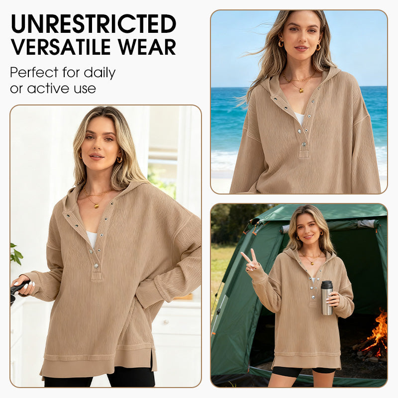 Women's Fashion V-Neck Long Sleeve Hoodie