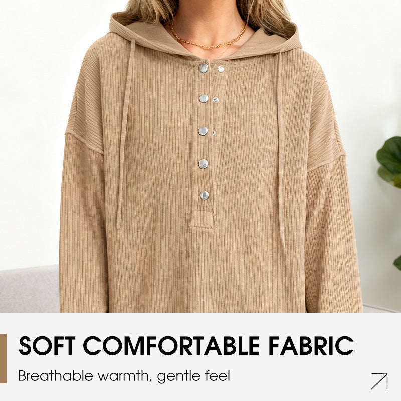 Women's Fashion V-Neck Long Sleeve Hoodie
