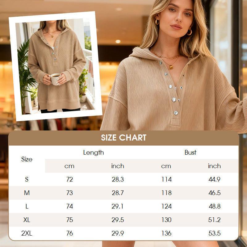 Women's Fashion V-Neck Long Sleeve Hoodie
