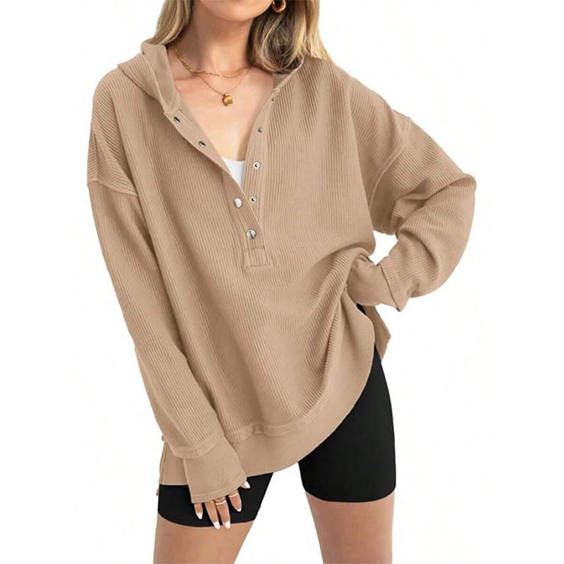 Women's Fashion V-Neck Long Sleeve Hoodie