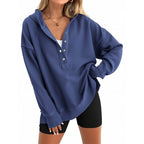 Women's Fashion V-Neck Long Sleeve Hoodie