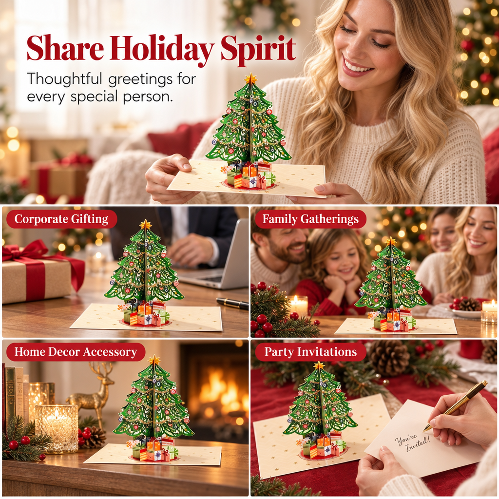 Creative 3D Pop Up Christmas Greeting Card