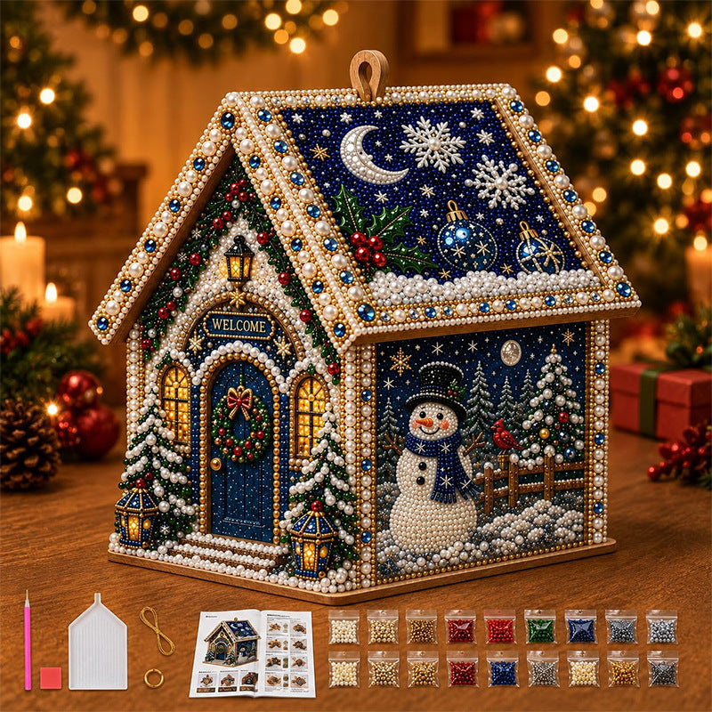 Christmas Diamond Painting Wooden House Kit 4
