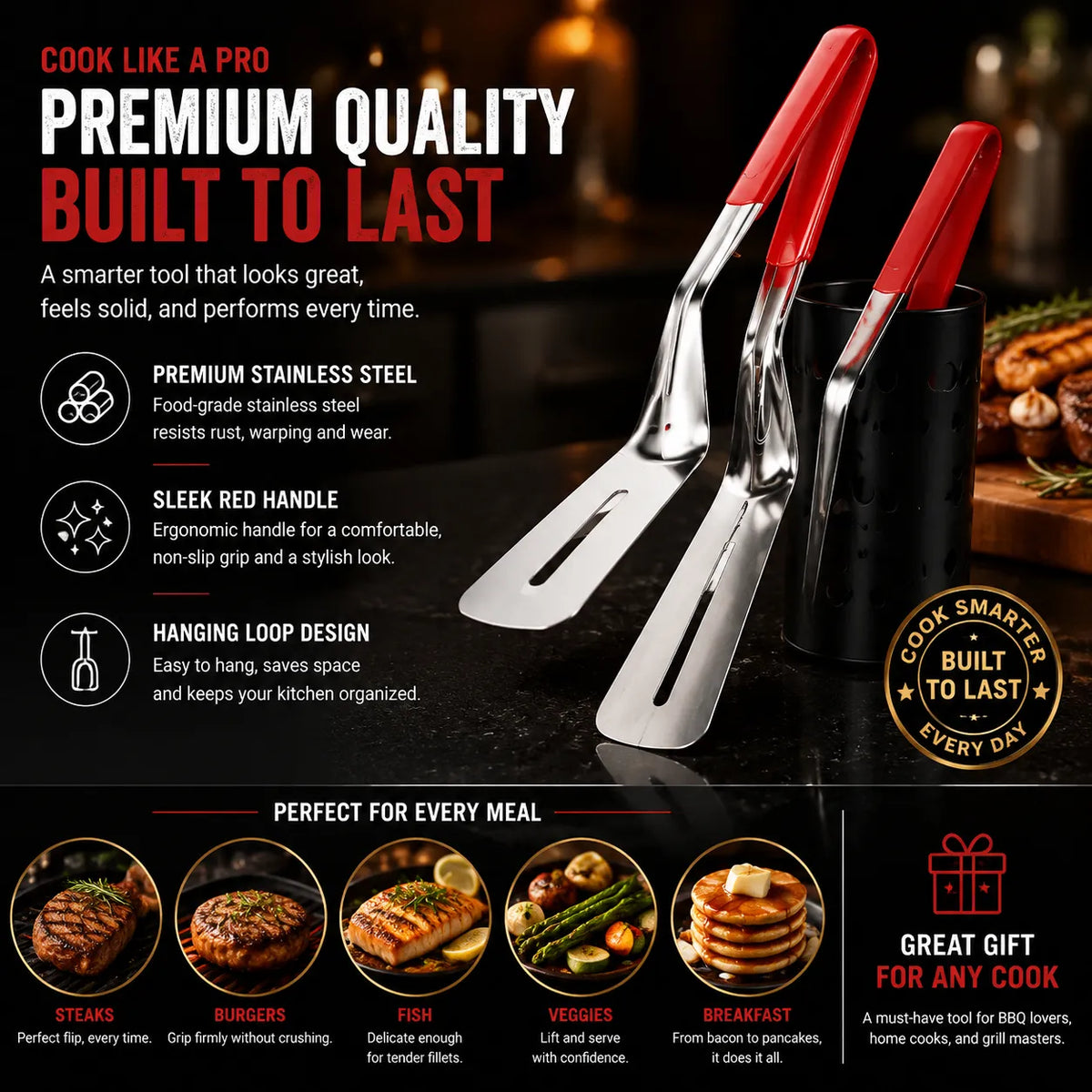 Premium 410 stainless steel food clip for multiple meals